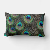 クジャクの羽のクッション ランバークッション (正面)