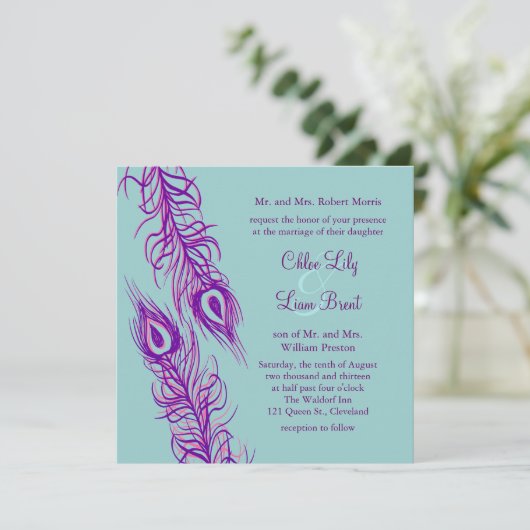 クジャクの羽の二つ 招待状 (スタンド正面)