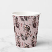 クジャクの羽の柄 紙コップ (裏面)