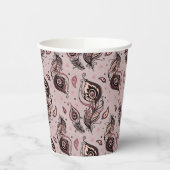 クジャクの羽の柄 紙コップ (左)