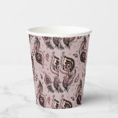 クジャクの羽の柄 紙コップ (右)