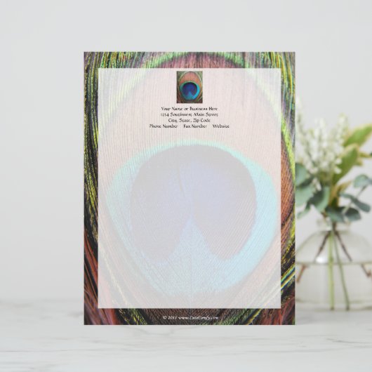 クジャクの羽の目をクローズアップ レターヘッド (スタンド正面)