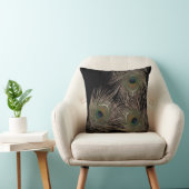 クジャクの羽の黒い袋 クッション (椅子)