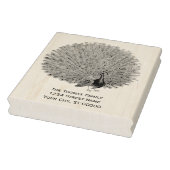 クジャクの羽を見せびらかす差出人住所 ラバースタンプ (スタンプ)