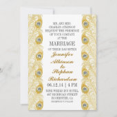 クジャクの羽クラシック白結婚式招待状 招待状 (正面)