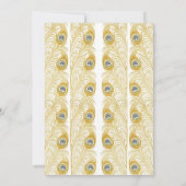 クジャクの羽クラシック白結婚式招待状 招待状 (裏面)