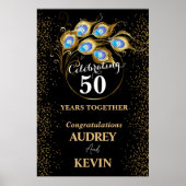クジャクの羽根 50周年記念結婚式 ポスター (正面)