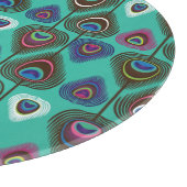 クジャクの羽毛のかわいい模様 カッティングボード (角)