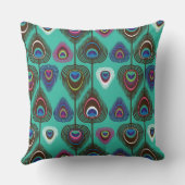 クジャクの羽毛のかわいい模様 クッション (裏面)