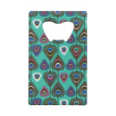 クジャクの羽毛のかわいい模様 クレジットカード栓抜き (裏面)