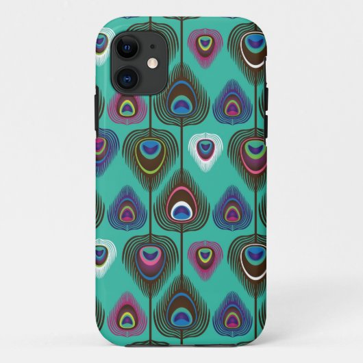 クジャクの羽毛のかわいい模様 Case-Mate iPhoneケース (裏面)