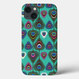 クジャクの羽毛のかわいい模様 iPhone 13ケース