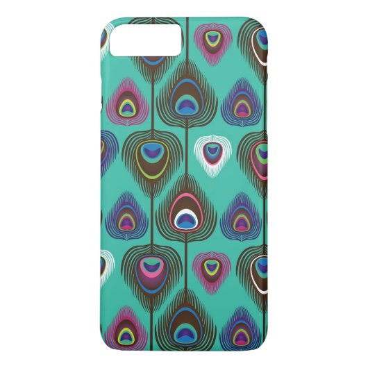 クジャクの羽毛のかわいい模様 Case-Mate iPhoneケース (裏面)