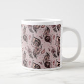 クジャクの羽毛模様 ジャンボコーヒーマグカップ (右)