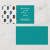 クジャクの羽毛模様 名刺 (正面/裏面)