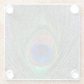 クジャクの羽 ガラスコースター (裏面)