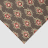 クジャクの羽，ダークチョコレートブラウンのベージュ 薄葉紙 (詳細)