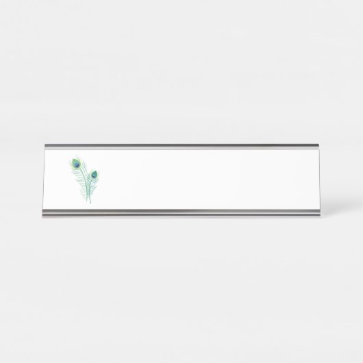 クジャクの羽 デスクネームプレート (正面)