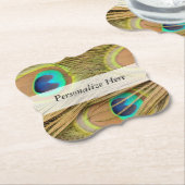 クジャクの羽 ペーパーコースター (アングル)