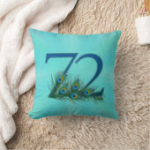 クジャクの羽 72歳の誕生日記念のお祝い クッション (ブランケット)