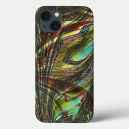 クジャクの黒い十字の羽 iPhone 13ケース