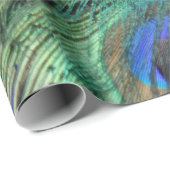 クジャクは大きい青い目に羽をつけます ラッピングペーパー (ロールコーナー)