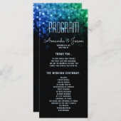 クジャクエレガントカラー照明《写真》ぼけ味結婚式 プログラム (正面/裏面)