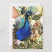 クジャクカラフルモザイクフラットカード サンキューカード (正面)