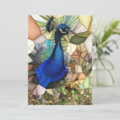 クジャクカラフルモザイクフラットカード サンキューカード (スタンド正面)