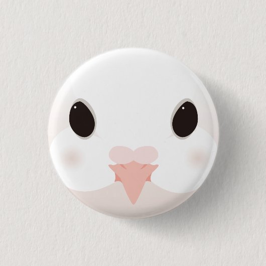 クジャクバト-Fantail pigeon 缶バッジ (正面)