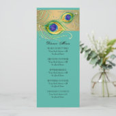 クジャクモダン羽の水色金ゴールド宝石 メニュー (スタンド正面)