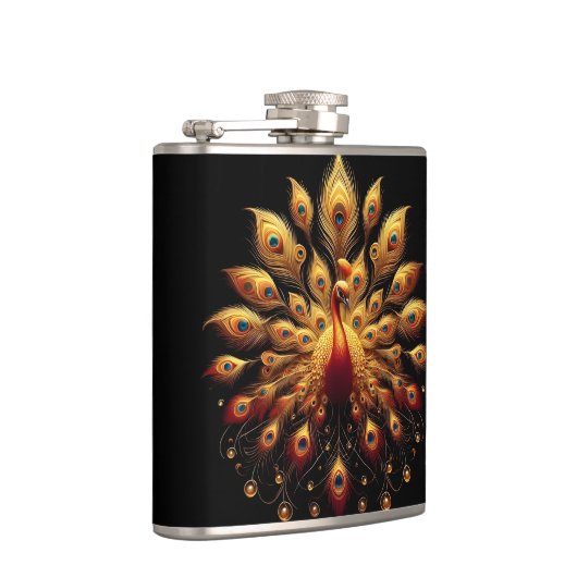 クジャク威厳のあるが羽を飾る フラスク (右)