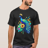 クジャク威厳のある:色のシンフォニー Tシャツ (正面)