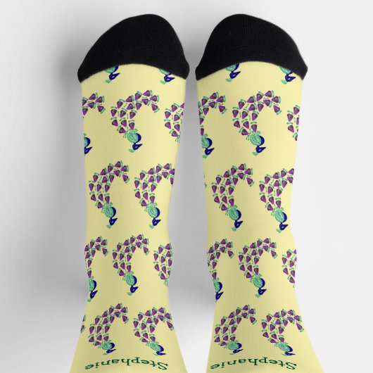 クジャク柄ソックス ソックス (上部)