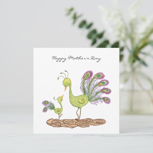 クジャク水の色の母のデイカード カード (スタンド正面)