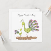 クジャク水の色の母のデイカード カード (正面/裏面インサイチュ)