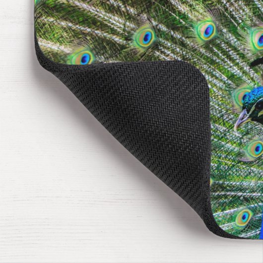 クジャク素晴らしと羽毛の写真アクセサリー マウスパッド (コーナー)