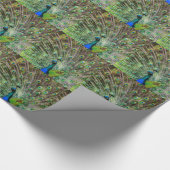 クジャク素晴らしと羽毛の写真アクセサリー ラッピングペーパー (角)