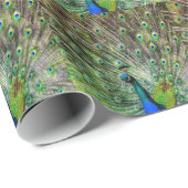 クジャク素晴らしと羽毛の写真アクセサリー ラッピングペーパー (ロールコーナー)
