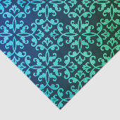 クジャク緑グラデーションダマスクパターン  薄葉紙 (詳細)