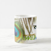 クジャク羽のメイクアップアーティスト コーヒーマグカップ (中央)