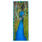 クジャク青い頭と尾カラフル羽 ワインギフトバッグ (裏面)