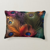 クジャク鮮やかの尻尾のショーケース アクセントクッション (裏面)