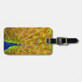 クジャク、シルバー滝、カウアイ、ハワイ ラゲッジタグ (正面横)