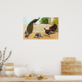 クジャク、トルコ、ギニー ポスター (キッチン)