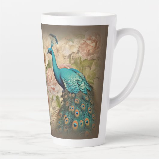 クジャク(マッチングジャーナルあり) カフェラテマグ (右)