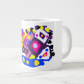 クジャク 楽しい クール ジャンボコーヒーマグカップ (正面右)