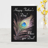 クジャク：父の日 カード (黄色い花)