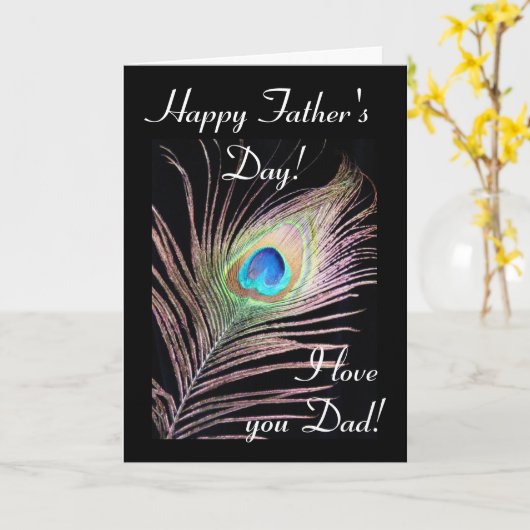 クジャク：父の日 カード (黄色い花)