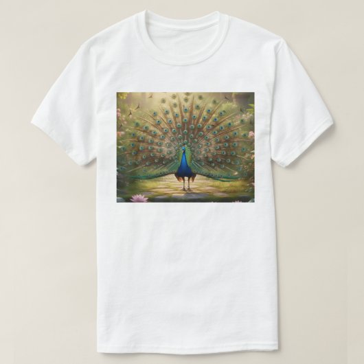 クジャク Tシャツ (デザイン正面)